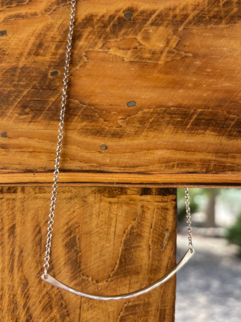 James Avery Sterling Silver Curved Bar Necklace - Silver